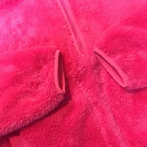 All In Motion Bright Pink Plush Fleece Fuzzy Jacket Quarter Zip Sz XS | NWT - Picture 3 of 7